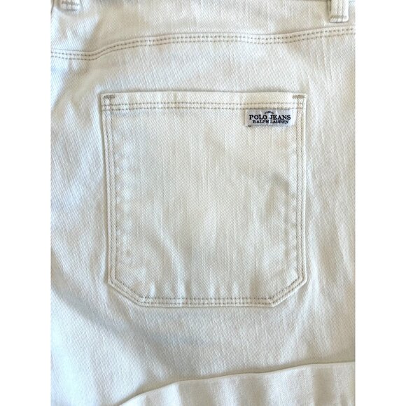 Polo Jeans Co Womens White Rebecca Denim Shorts Size 6 5-Pocket Style Cotton Ble - Picture 6 of 8